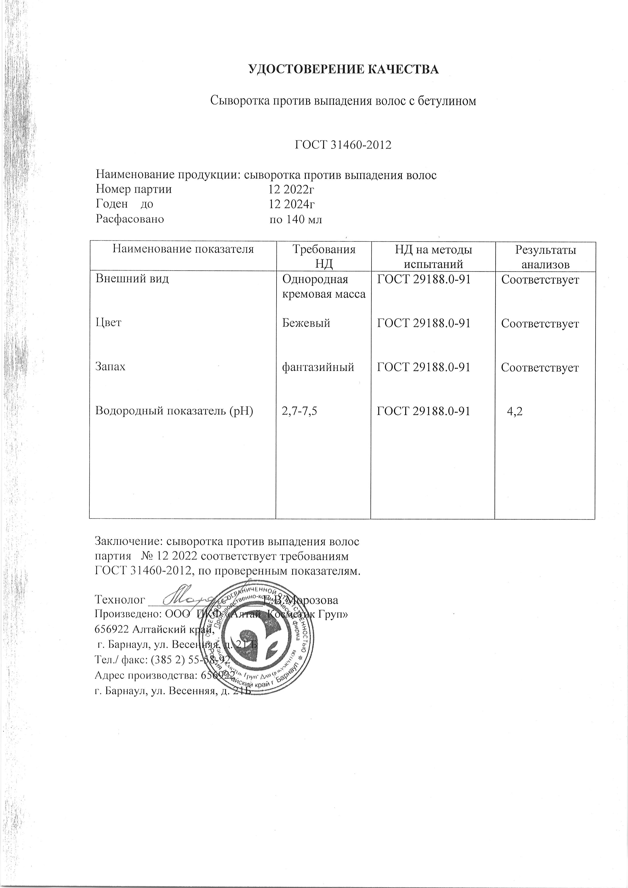 Паспорт №122022